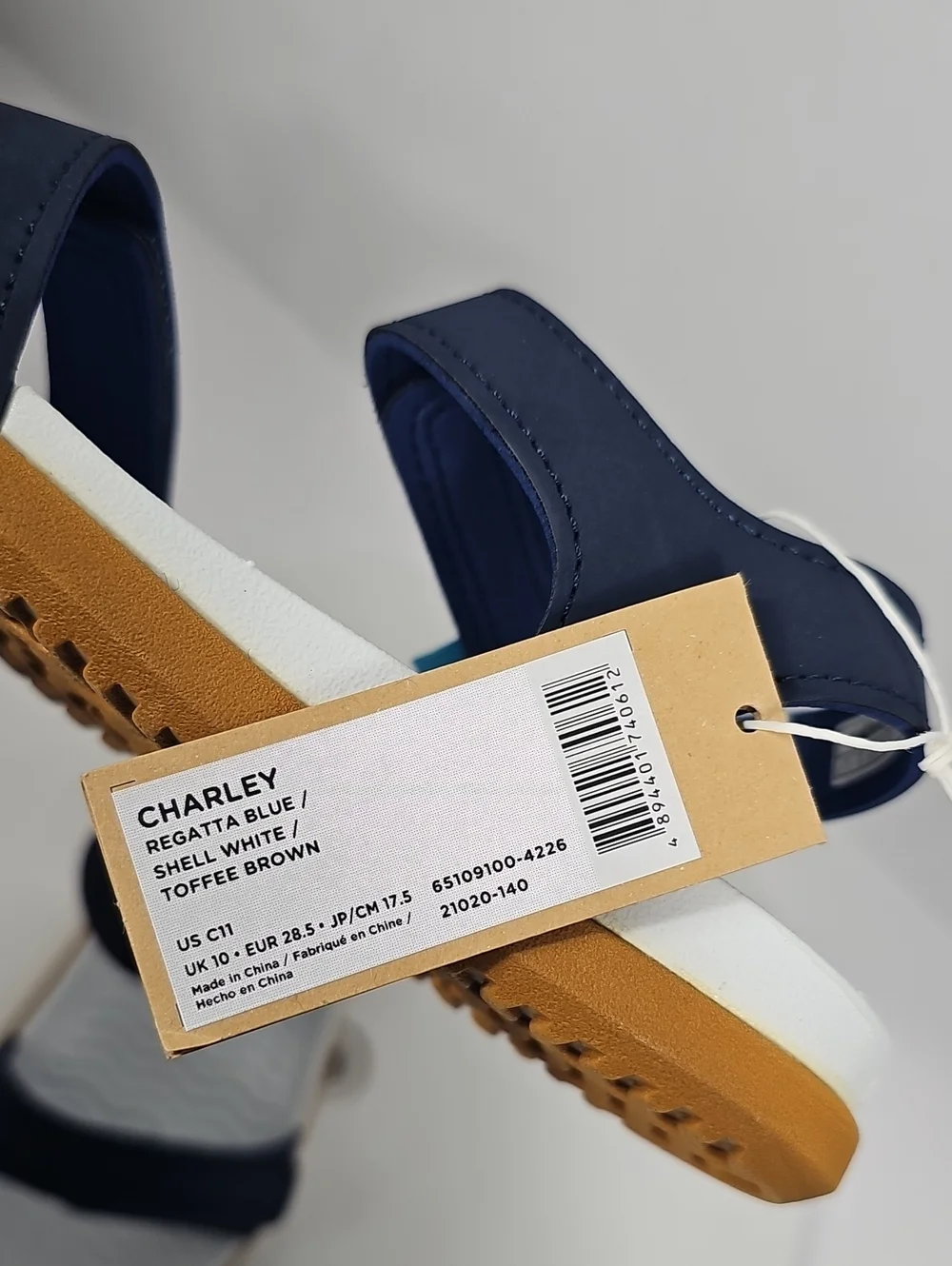 Native Charley Sandals C11 Regatta Blue Hook & Loop EVA NIB Beach Outdoor Travel